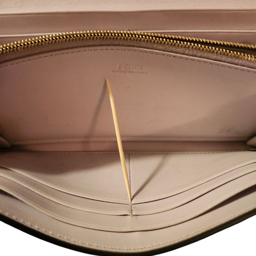 Fendi Blush Leather Wallet with Gold Detail - Picture 7 of 14
